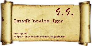 Istvánovits Igor névjegykártya